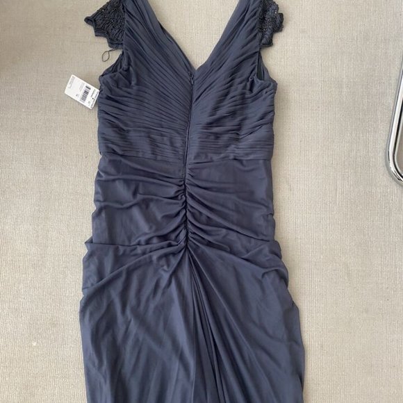 Adrianna Papell Beaded Embellished Formal Evening Wedding Dress Gray NWT Size 12 - Picture 2 of 8